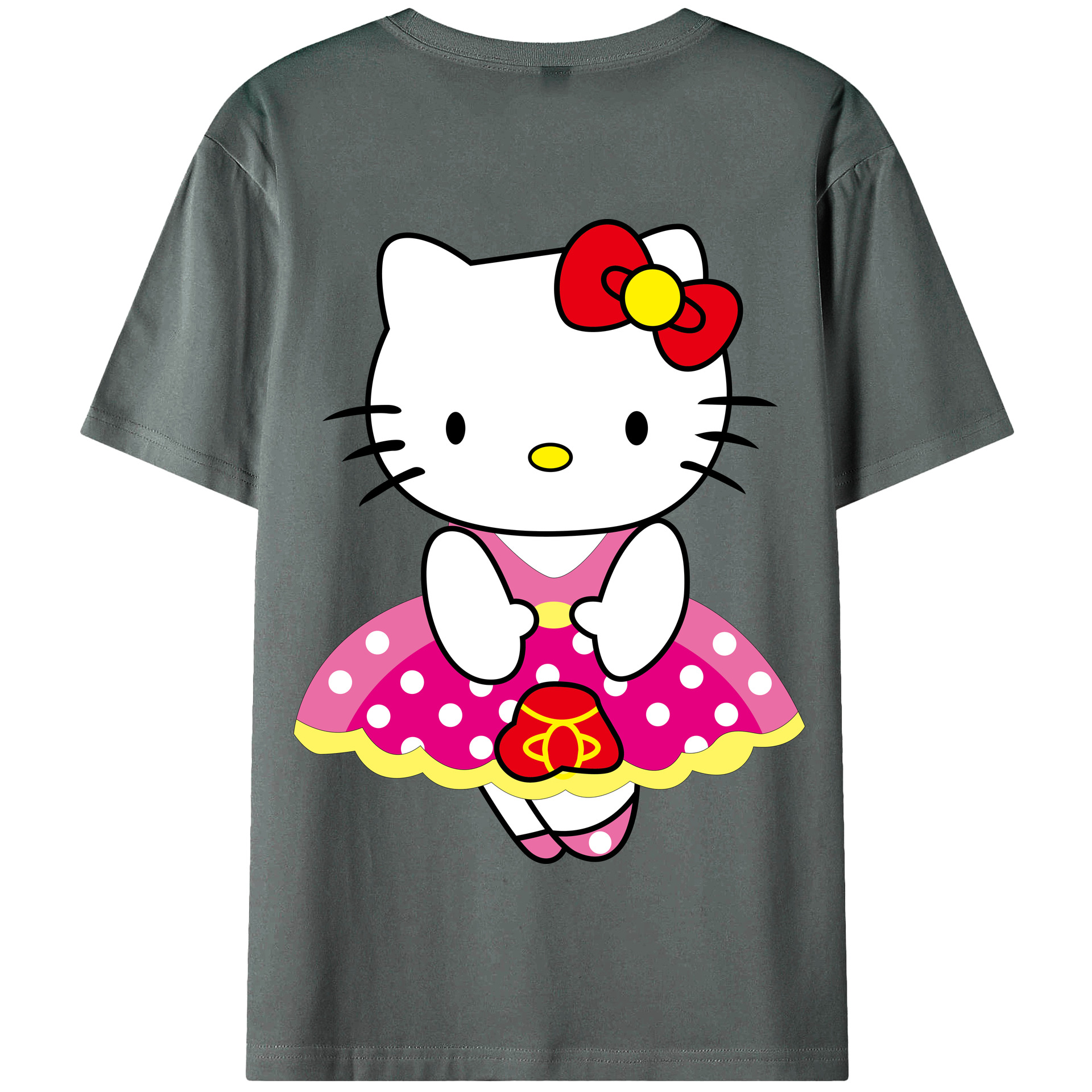 （画像用） Hello Kitty ハローキティ 綿100％半袖Tシャツ（背面プリント）